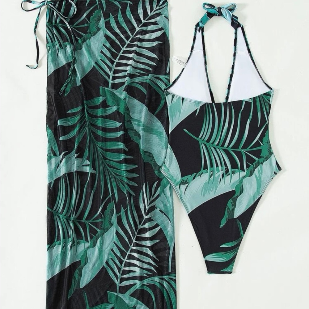 Halter one piece with Beach skirt
